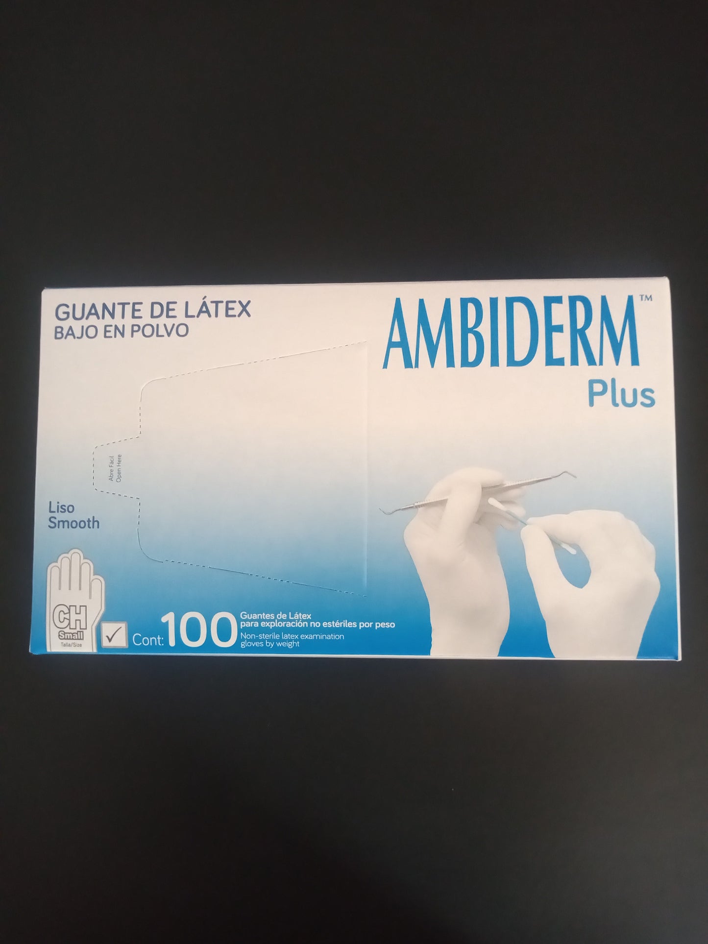 Guante de latex plus ambiderm c/100 caja chico