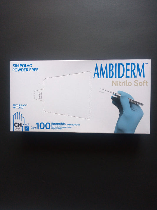 Guante de nitrilo soft ambiderm c/100 caja mediano